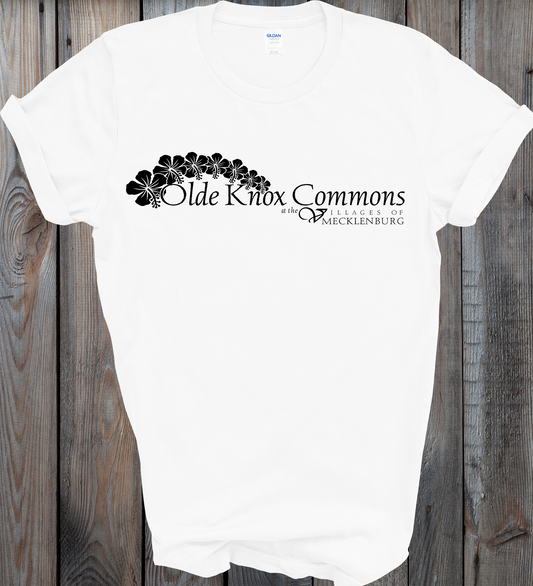 Olde Knox Commons  Black Chest Logo on T-shirt